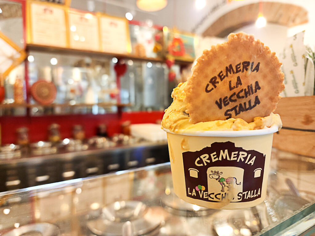 eating gelato in Italy